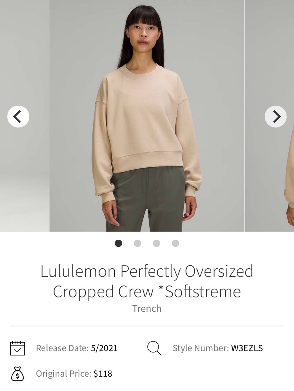 lululemon perfectly Oversized Cropped Crew